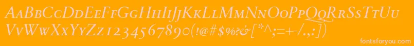 SabonnextLtItalicSmallCaps Font – Pink Fonts on Orange Background