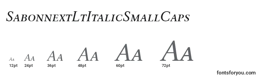 SabonnextLtItalicSmallCaps Font Sizes