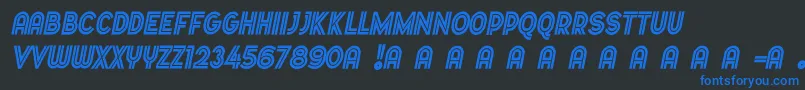 Czcionka Dopestbymarsnevlightitalic – niebieskie czcionki na czarnym tle