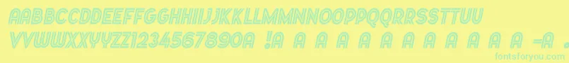 Dopestbymarsnevlightitalic Font – Green Fonts on Yellow Background