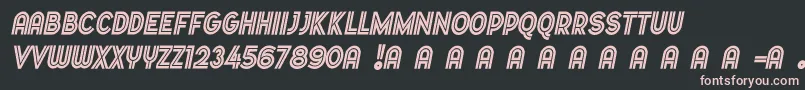 フォントDopestbymarsnevlightitalic – 黒い背景にピンクのフォント
