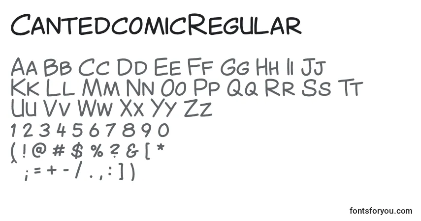 Czcionka CantedcomicRegular – alfabet, cyfry, specjalne znaki