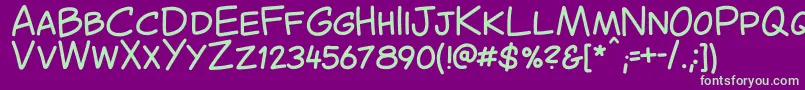 CantedcomicRegular Font – Green Fonts on Purple Background