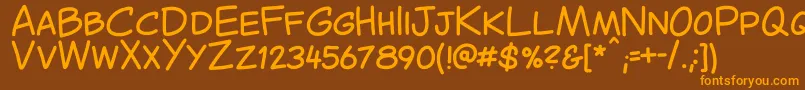 CantedcomicRegular Font – Orange Fonts on Brown Background