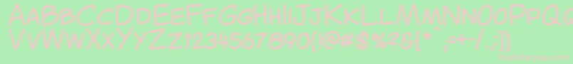 CantedcomicRegular Font – Pink Fonts on Green Background