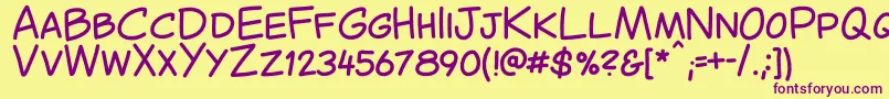 CantedcomicRegular Font – Purple Fonts on Yellow Background