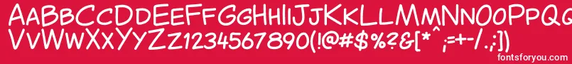 CantedcomicRegular Font – White Fonts on Red Background