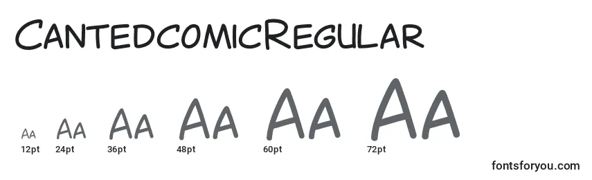 Размеры шрифта CantedcomicRegular