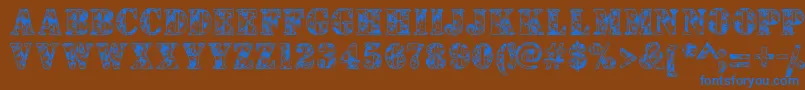 Camouflages Font – Blue Fonts on Brown Background