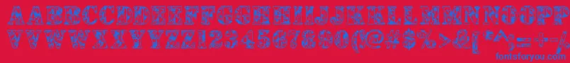 Camouflages Font – Blue Fonts on Red Background