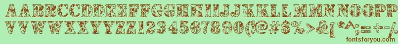 Camouflages Font – Brown Fonts on Green Background