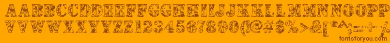 Camouflages Font – Brown Fonts on Orange Background