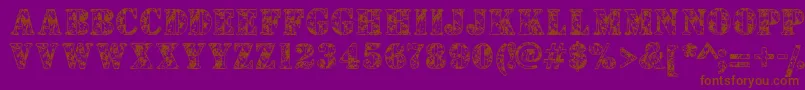 Camouflages Font – Brown Fonts on Purple Background