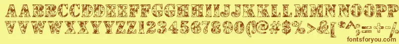 Camouflages Font – Brown Fonts on Yellow Background