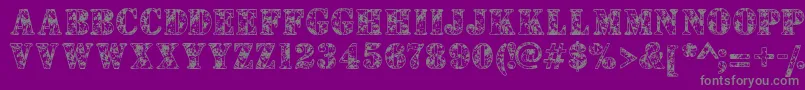 Camouflagesフォントについての詳細 フォントCamouflages – 紫の背景に灰色の文字