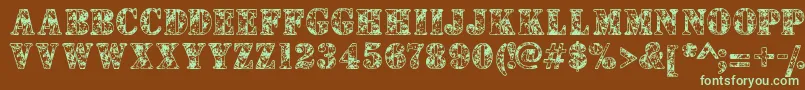 Camouflages Font – Green Fonts on Brown Background