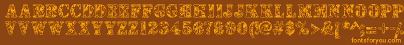 Camouflages Font – Orange Fonts on Brown Background