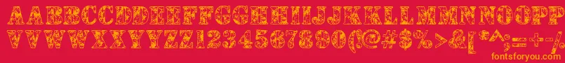 Camouflages Font – Orange Fonts on Red Background
