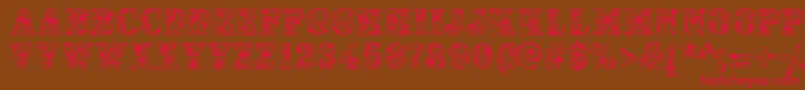 Camouflages Font – Red Fonts on Brown Background