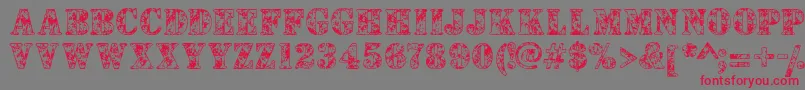 フォントCamouflages – 赤い文字の灰色の背景