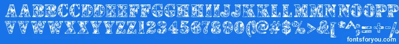 Camouflages Font – White Fonts on Blue Background