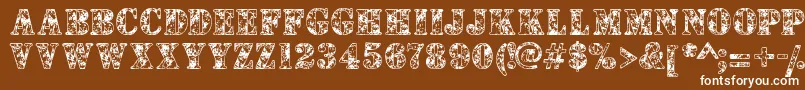 Camouflages Font – White Fonts on Brown Background