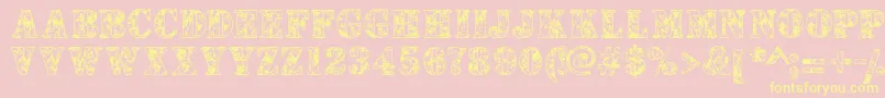 Camouflages Font – Yellow Fonts on Pink Background