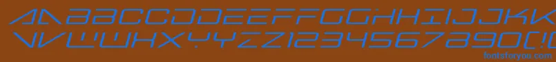 Bansheepilotexpandital Font – Blue Fonts on Brown Background
