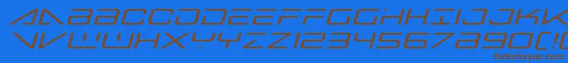 Bansheepilotexpandital Font – Brown Fonts on Blue Background