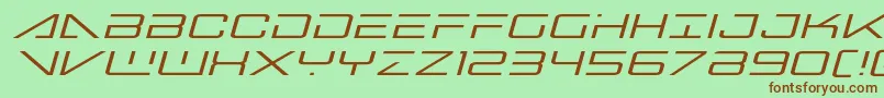 Czcionka Bansheepilotexpandital – brązowe czcionki na zielonym tle