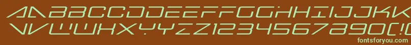 Шрифт Bansheepilotexpandital – зелёные шрифты на коричневом фоне