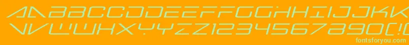 Bansheepilotexpandital Font – Green Fonts on Orange Background