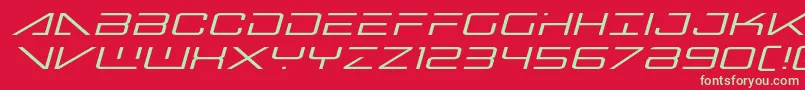 Bansheepilotexpandital-Schriftart – Grüne Schriften auf rotem Hintergrund