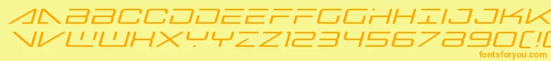 Czcionka Bansheepilotexpandital – pomarańczowe czcionki na żółtym tle