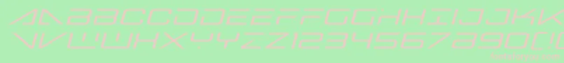 Bansheepilotexpandital-fontti – vaaleanpunaiset fontit vihreällä taustalla
