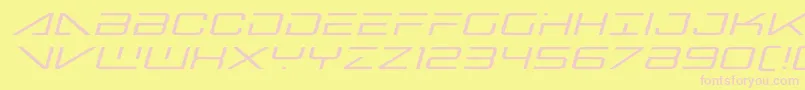 Bansheepilotexpandital-fontti – vaaleanpunaiset fontit keltaisella taustalla