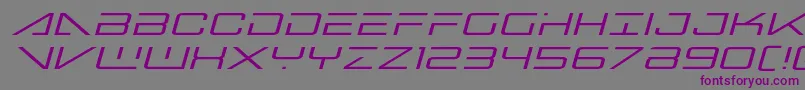 Czcionka Bansheepilotexpandital – fioletowe czcionki na szarym tle