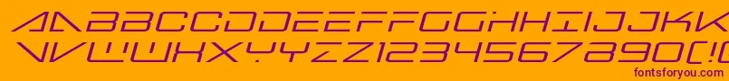 フォントBansheepilotexpandital – オレンジの背景に紫のフォント