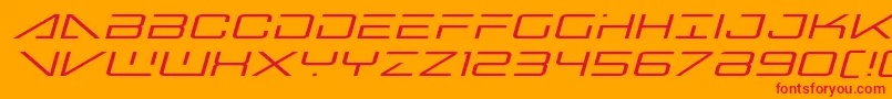 Czcionka Bansheepilotexpandital – czerwone czcionki na pomarańczowym tle