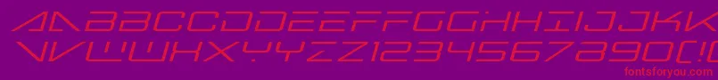 Bansheepilotexpandital-Schriftart – Rote Schriften auf violettem Hintergrund