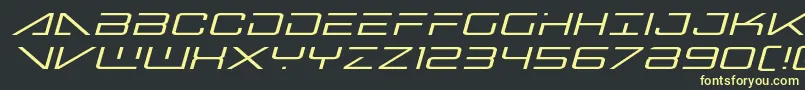 Шрифт Bansheepilotexpandital – жёлтые шрифты на чёрном фоне