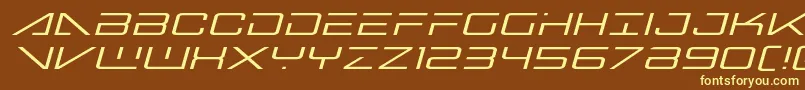 Bansheepilotexpandital-fontti – keltaiset fontit ruskealla taustalla