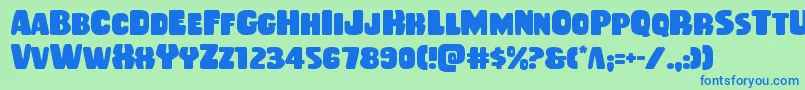 Rubberboy Font – Blue Fonts on Green Background