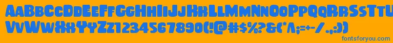 Rubberboy Font – Blue Fonts on Orange Background