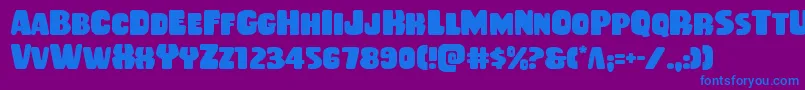 Rubberboy Font – Blue Fonts on Purple Background