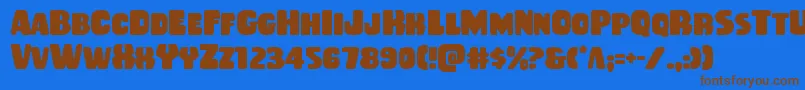 Rubberboy Font – Brown Fonts on Blue Background