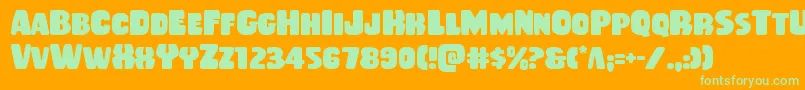 Rubberboy Font – Green Fonts on Orange Background