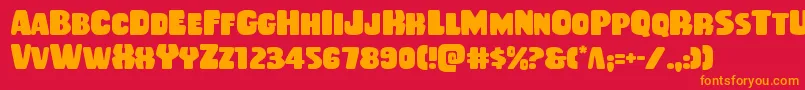 Rubberboy Font – Orange Fonts on Red Background