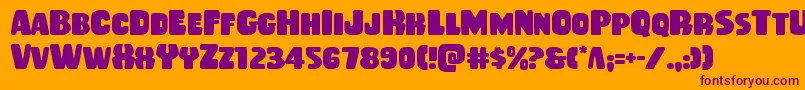 フォントRubberboy – オレンジの背景に紫のフォント