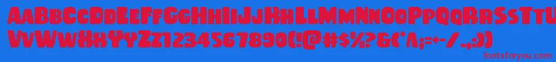 Rubberboy Font – Red Fonts on Blue Background